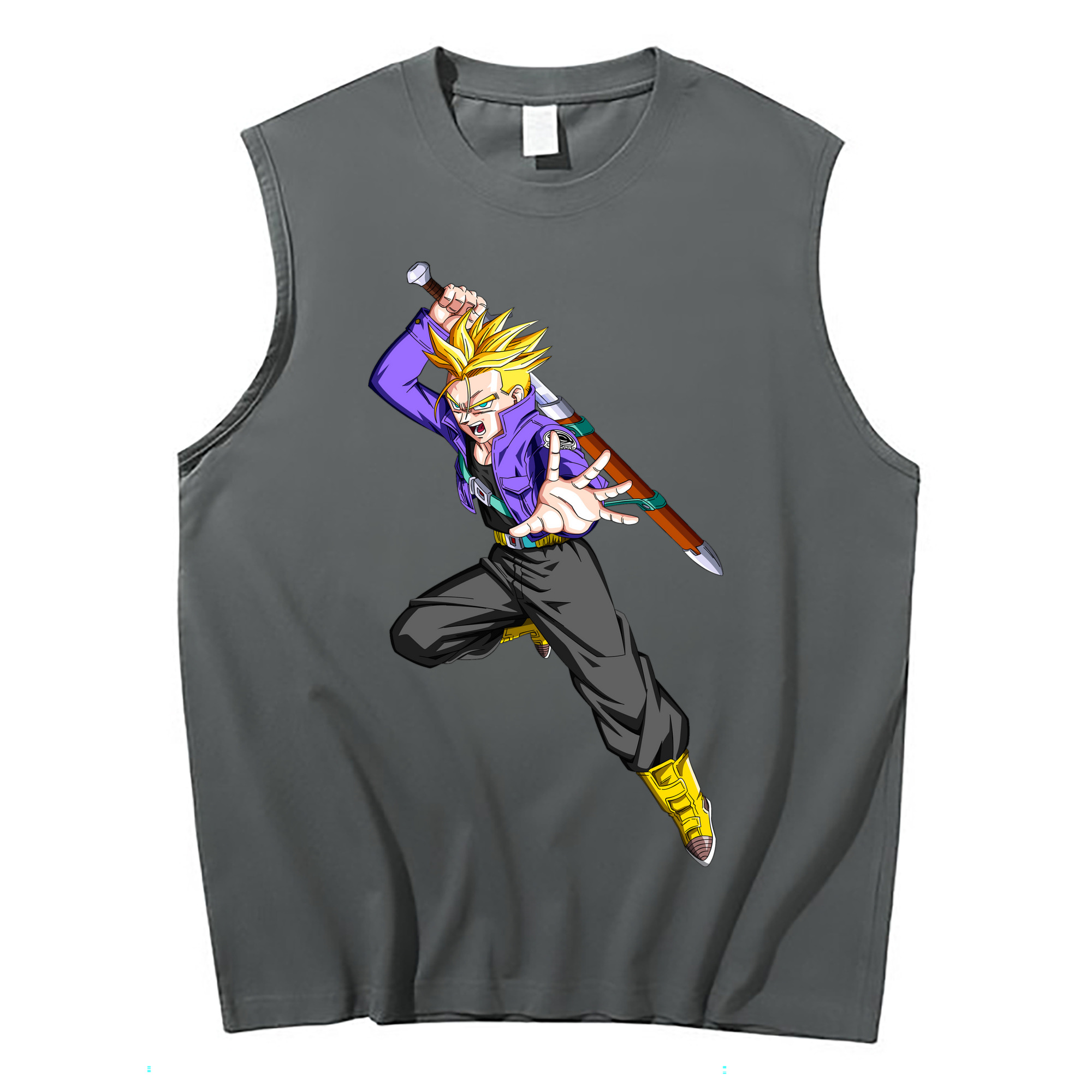 （画像用） ドラゴンボール トランクス（Torankusu）DRAGON BALL Trunks コットン100％タンクトップ（フロントプリント）